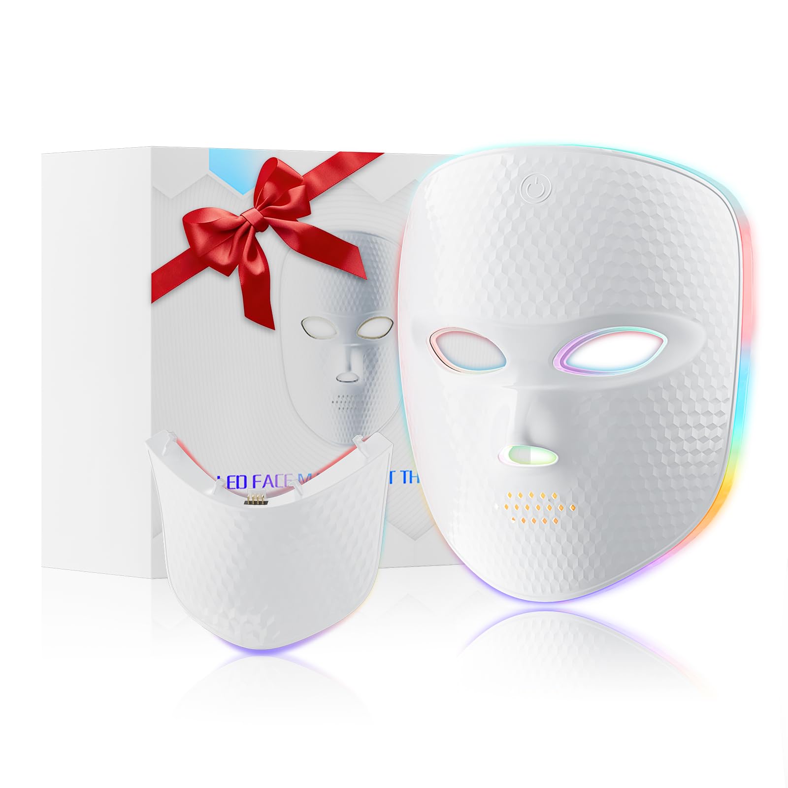 ONLUKY Red Light Therapy for Face & Neck mask Treatment for Wrinkles & Acne