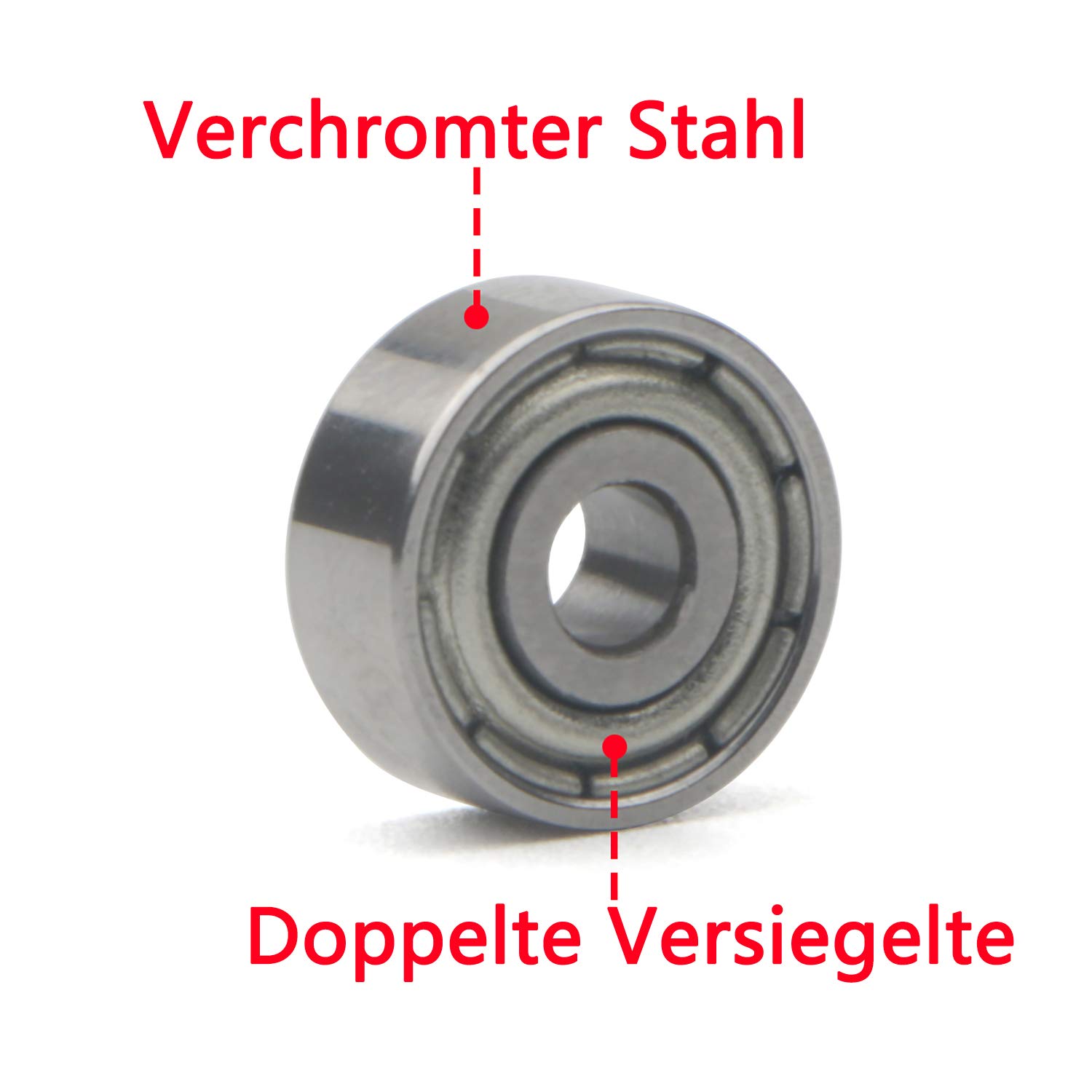 50 Cuscinetti Miniatura 623ZZ 3x10x4mm - Schermati, Radiali, Argento