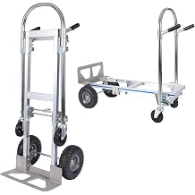 RedSwing Convertible Hand Truck Dolly Cart,Aluminum 2 in 1 Heavy Duty Industrial Collapsible Dolly Cart with 4 Wheels for Transport,Supermarket,Garden,Warehouse,550lbs Weight Capacity