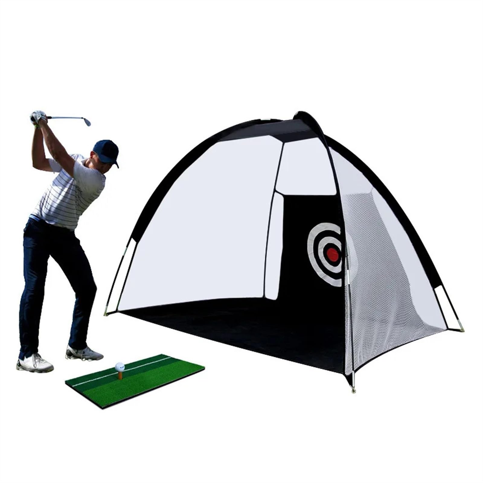 Red de Práctica de Golf Jaula para Golpear Golf de 2M, Tienda de Red para práctica de Golf en Interiores, Tienda de prácticas para pastizales de jardín Red portátil de práctica para