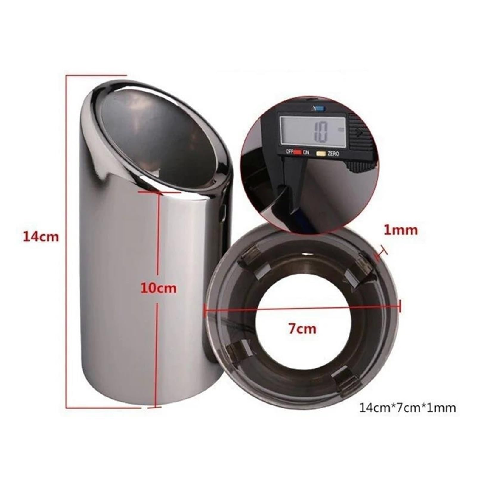 Adaptateur D'Echappement Embout De Silencieux D'échappement De Voiture Accessoires Automobiles Pour Passat B7 CC 2011 2012 2013 2014 2015 2016 2017 Pot D'échappement (Couleur : Argent)