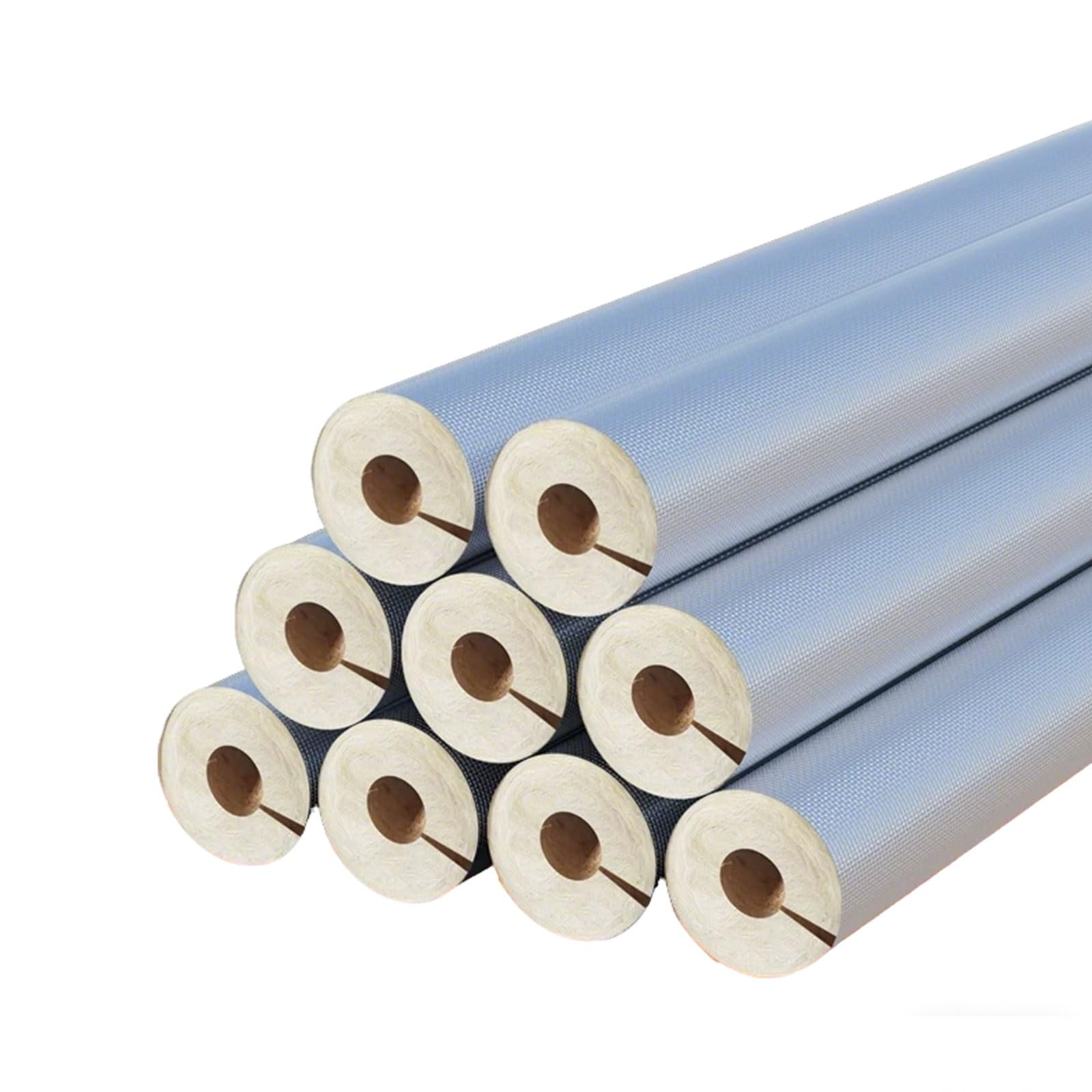 Izolacja Rury Rura Izolacyjna z Folii Aluminiowej i Krzemianu Glinu Ognioodporna i Trudnopalna do Ogrzewania, Rur Sanitarnych, Rur Grzewczych, Urządzeń Fitness Itpp(ID 1-11/32" x T 2" x L 3.3ft)