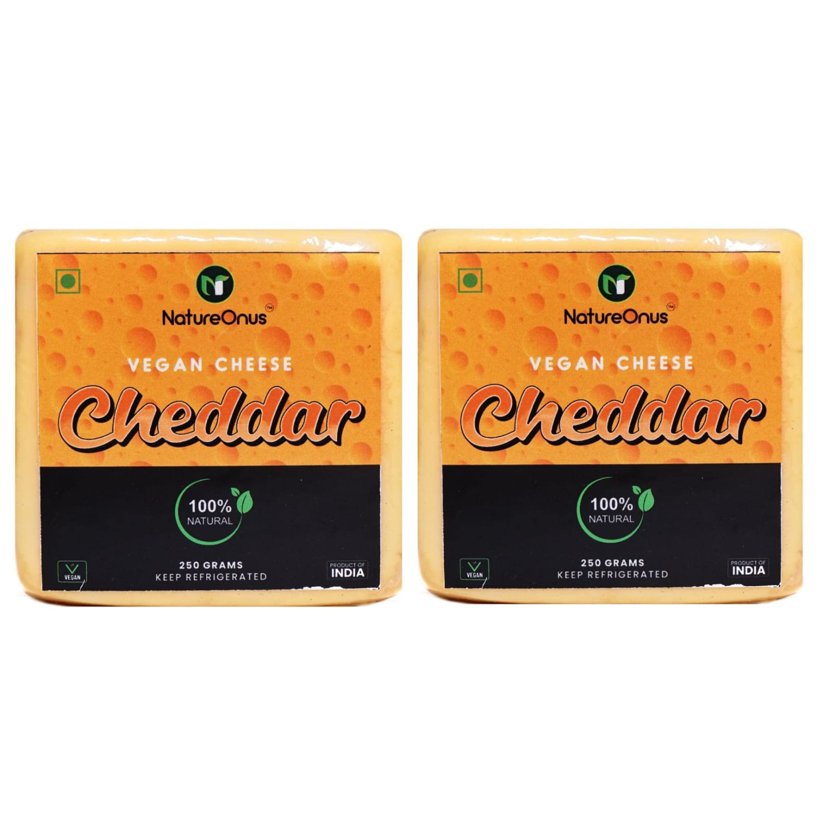 NatureOnus- Vegan Cheddar Cheese- 250Gms Pack Of 2 [100% Natural]