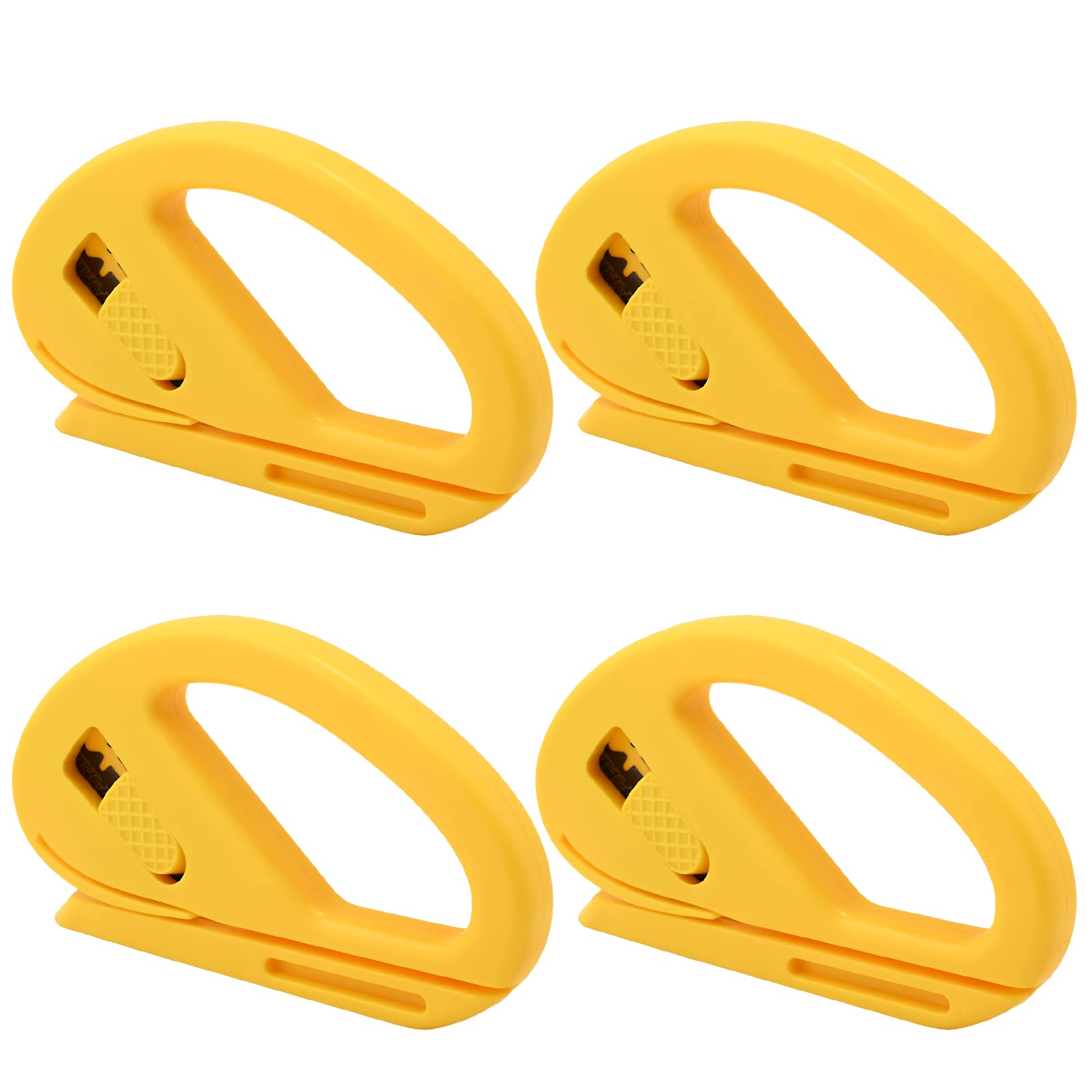 FOSHIO 4Pack Wrapping Paper Cutter, Zippy Safety Cutter Utility Knives for Window Tinting Kits, Present Paper Wrapping, Films, Vacuum Bags, Sticker Cutting (Yellow)