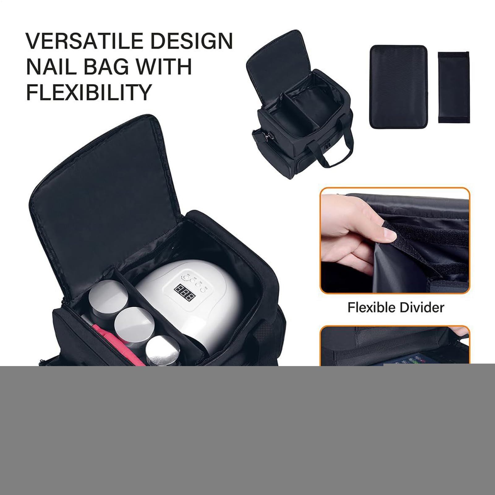 Borse per unghie per unghie e unghie, borsa organizer per smalto per unghie, custodia per il trasporto per kit di unghie per donne | supporto per cosmetici, custodia da viaggio che può contenere