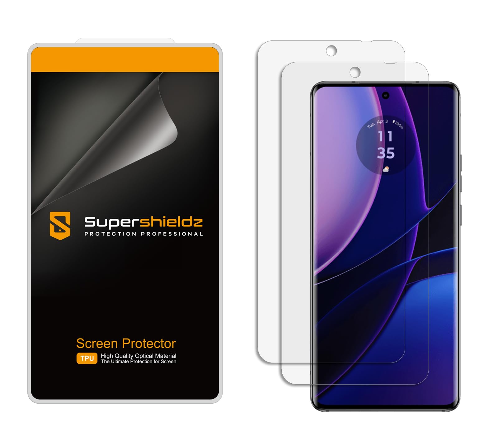 Supershieldz (2 Pack) Designed for Motorola Edge (2023) Screen Protector, High Definition Clear Shield (TPU)