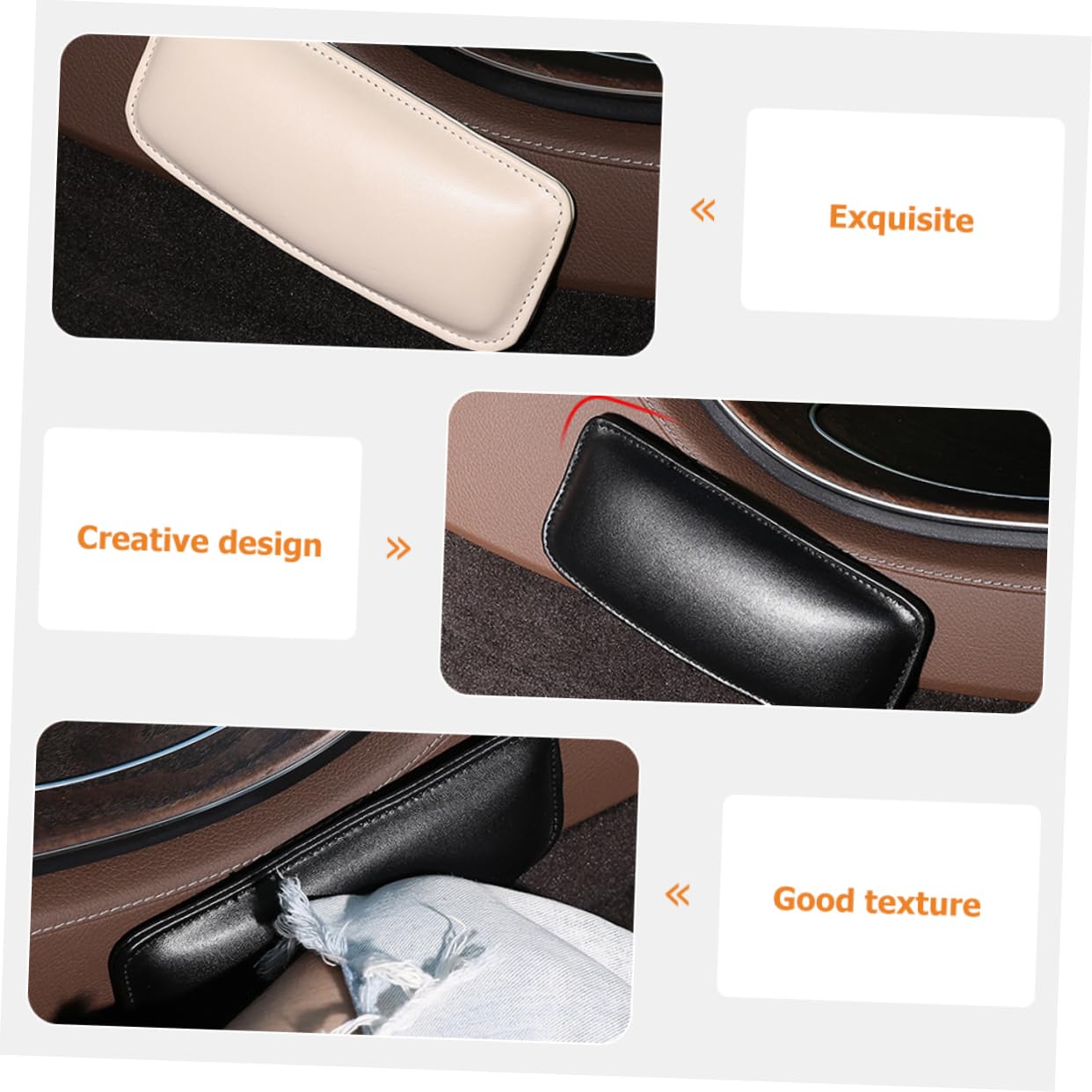 Ciieeo 2 Pcs Car Thigh Support Pads Ergonomic PU Leather Knee Cushions for Comfortable Driving Flexible and Stylish Car Accessories to Pressure Legs