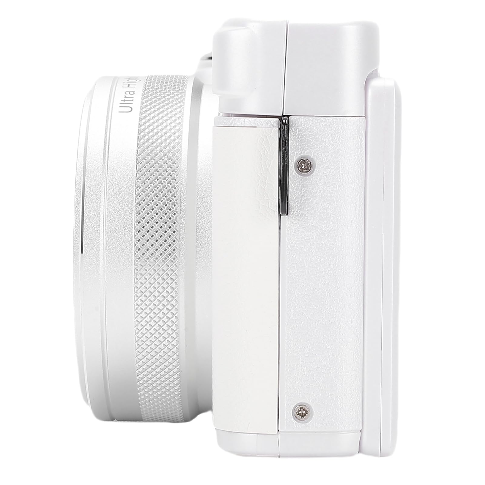 Fotocamera Digitale 5K, Vlogging con Zoom 18X da 64 MP, Fotocamera di Bellezza Compatta WiFi con Luce di Riempimento a LED, Schermo Ribaltabile da 3 Pollici, Batteria da 800 MAh per (WHITE)