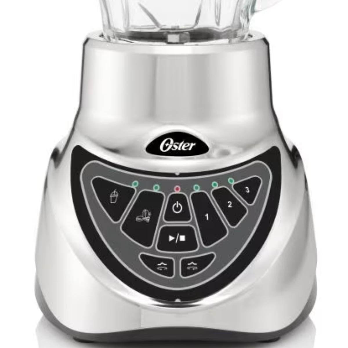 Oster Aliado Frullatore, 900 W, 3 Velocità + Funzioni programmate, Lama 6 Punte Acciaio Inox, Bicchiere in Vetro Borosilicato da 1.5 L con Dosatore, All Metal Drive, Motore reversibile