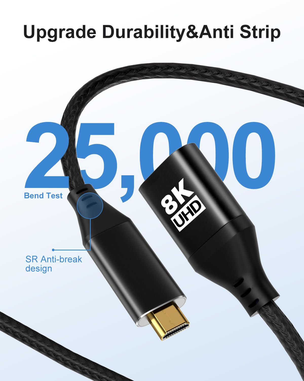 8K Micro HDMI to HDMI Adapter 2Pack, Micro HDMI Male to HDMI Female Cable with 8K@60Hz, 4K@120Hz HDR 3D Dolby 48Gbps High Speed, Compatible With DSLR,Projector, Tablet, Graphics Card,Camcorder