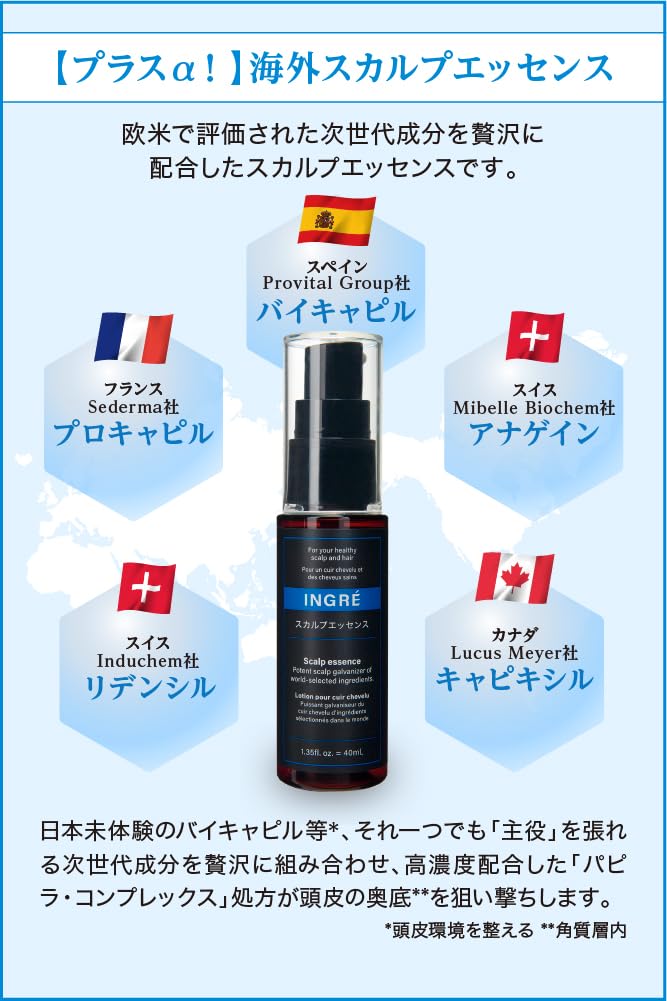 INGRE 薬用育毛剤+スカルプエッセンス 40ml 4本セット セット価格