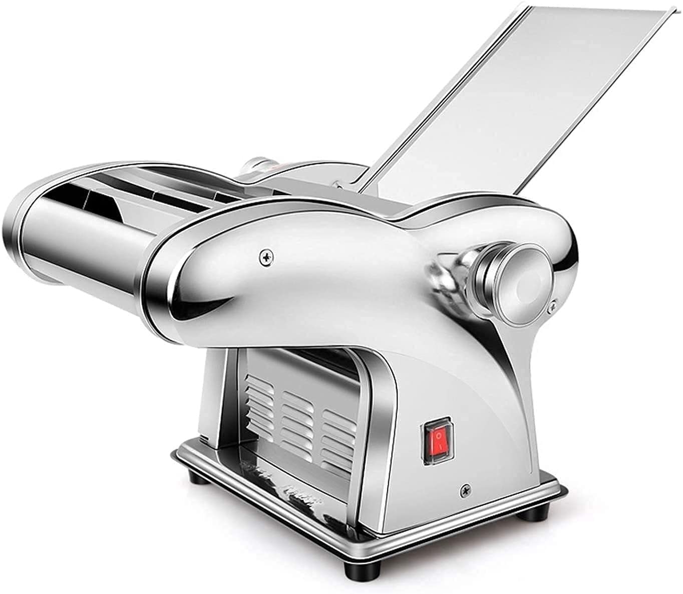 Máquina para Hacer Pasta Máquina para Hacer Pasta automática, 2 Formas Diferentes Máquina para Hacer Pasta eléctrica Comercial de Acero Inoxidable 6 Tipos de Ajuste de Espesor Máquina para Hacer Masa