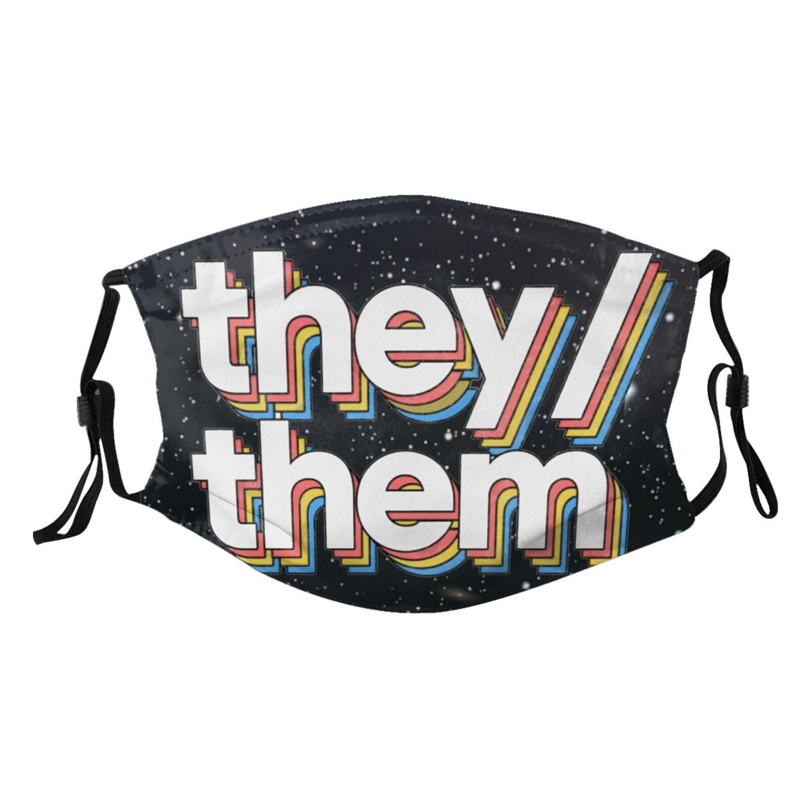 They Them Pronouns Adult Dust Mask Adjustable Dust Face with 2 Filter