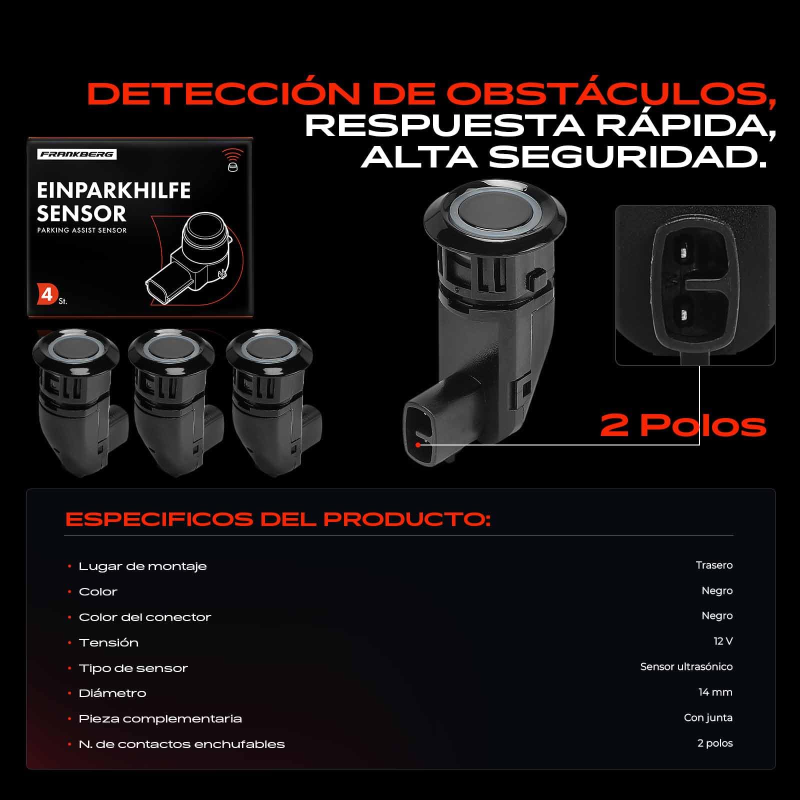 Frankberg 4x Sensor de aparcamiento PDC Trasera Compatible con Epica KL1 2.0L 2.5L 2005-2011 Replace# 96673467 | Compatible con: Epica KL1