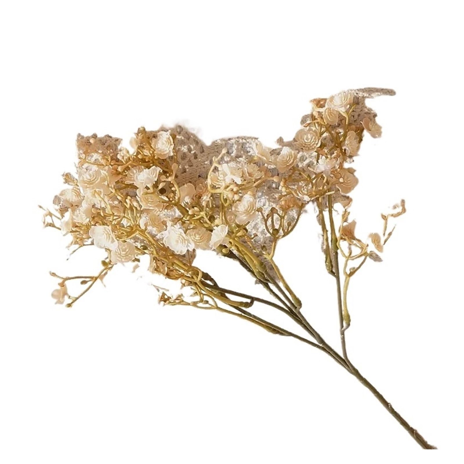 Casetlong 6Pcs Autumn Artificial Flowers Bouquet Accessories Fake Home Decor Wedding Party Floral(Autumn beige)