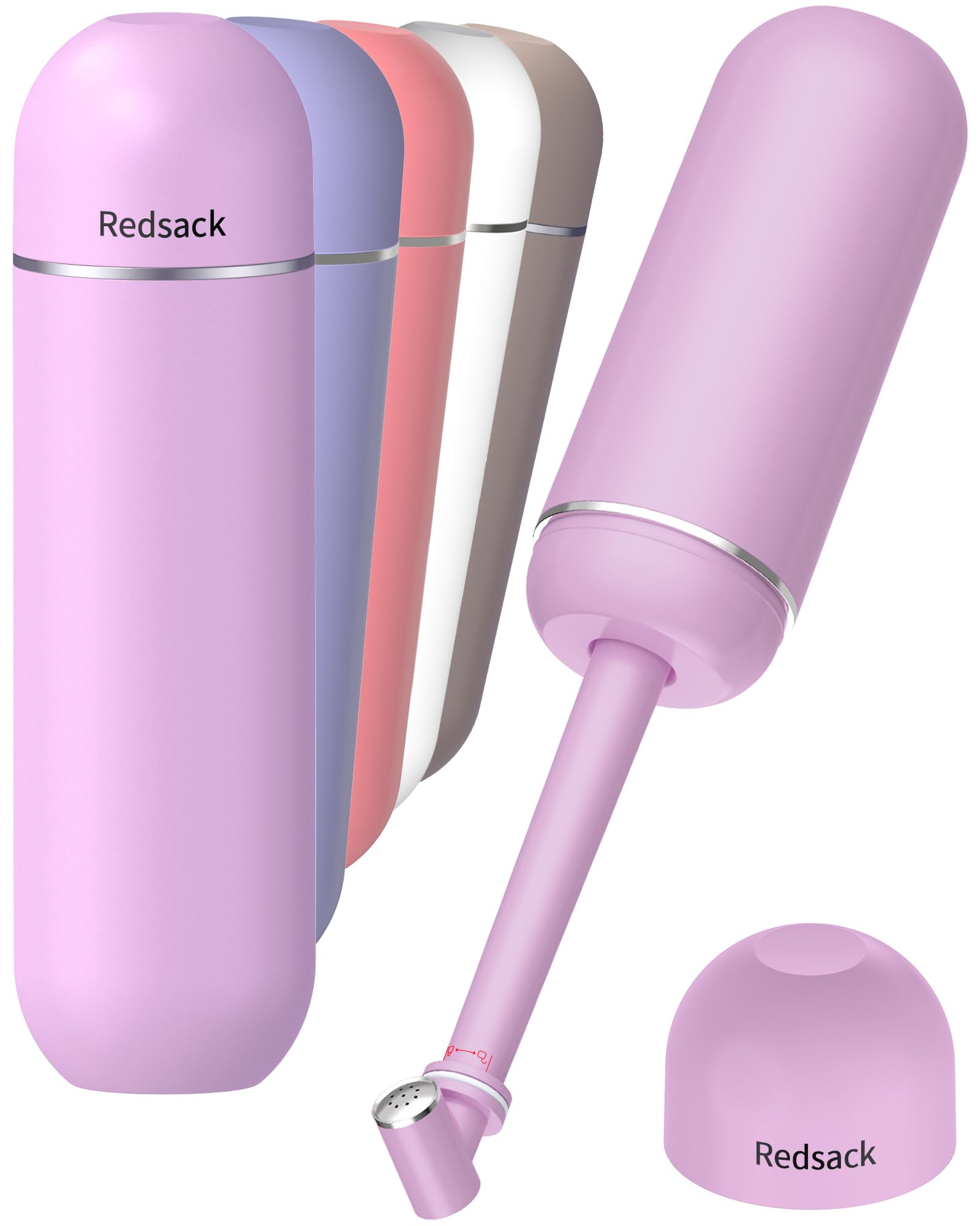 Portable Bidet for Travel & Camping - Manual Squeeze Handheld Peri Bottle for Feminine Hygiene, 3 Leak-Proof Seals, Extendable Sprayer with Rotating