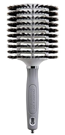 Olivia Garden Ceramic and Ion Turbo Vent 100% Boar Bristle Hair Brush with Sectioning Pick