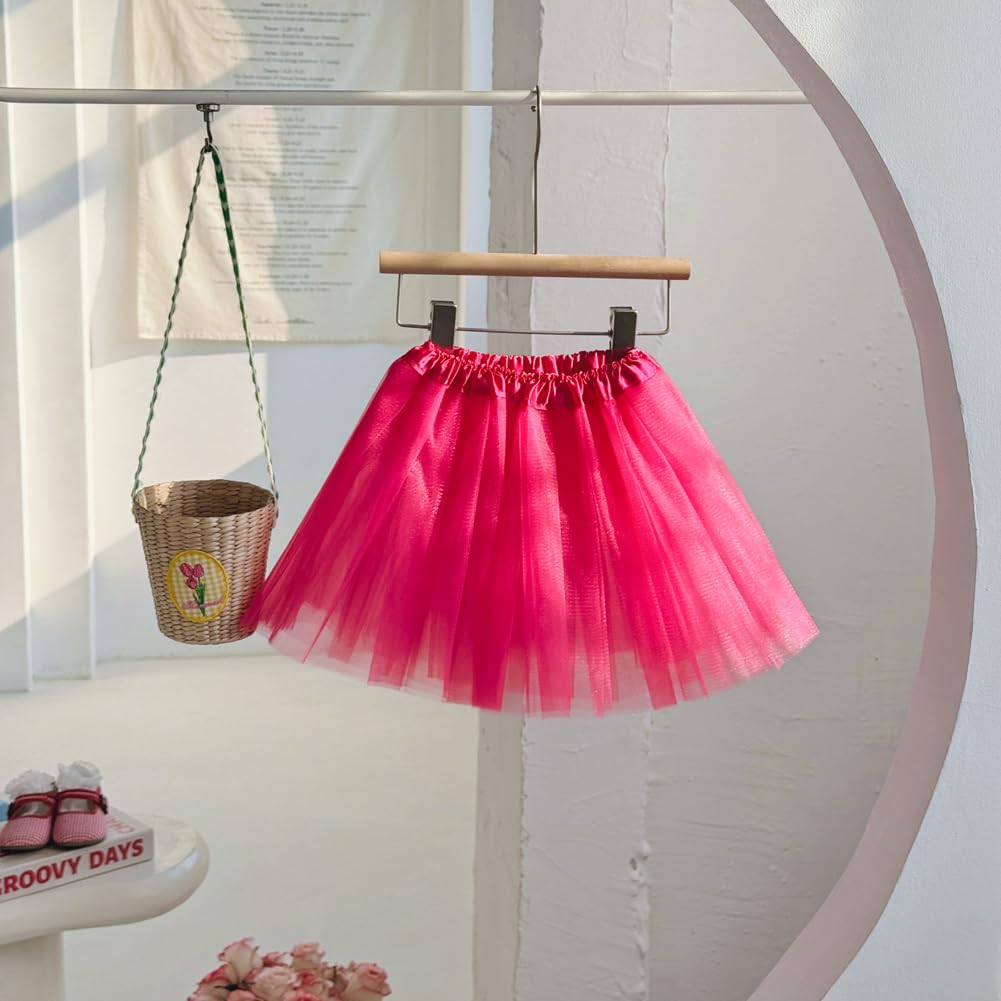 BGFKS Falda tutú para niñas, paquete de 5 piezas de falda de fiesta de princesa con pinzas para el pelo para 2-8 años.