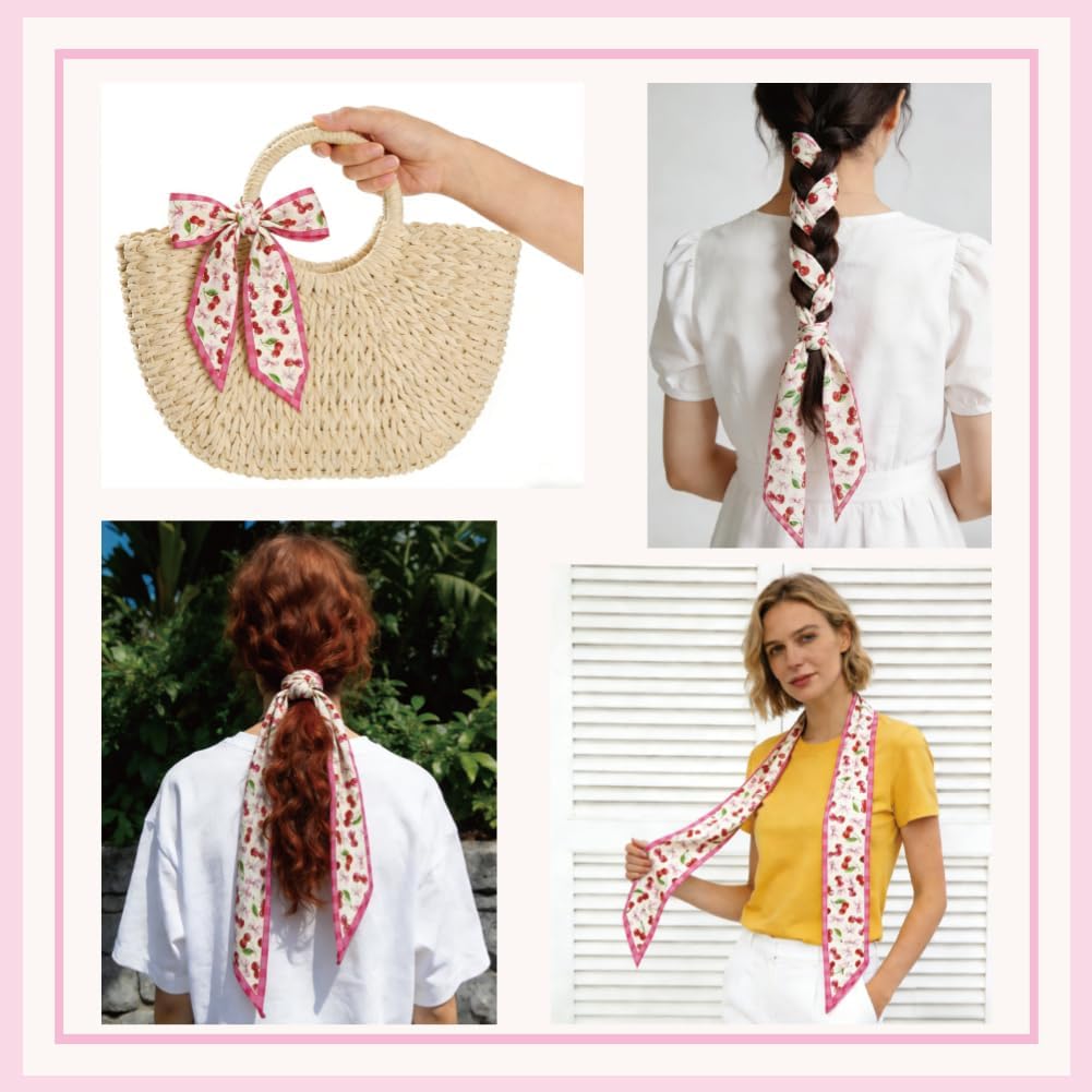 arricraft 59x5.9Inch Purse Scarf Head Scarves for Women's Hair Fashion Neck Scarf Hair Band Satin Headscarf