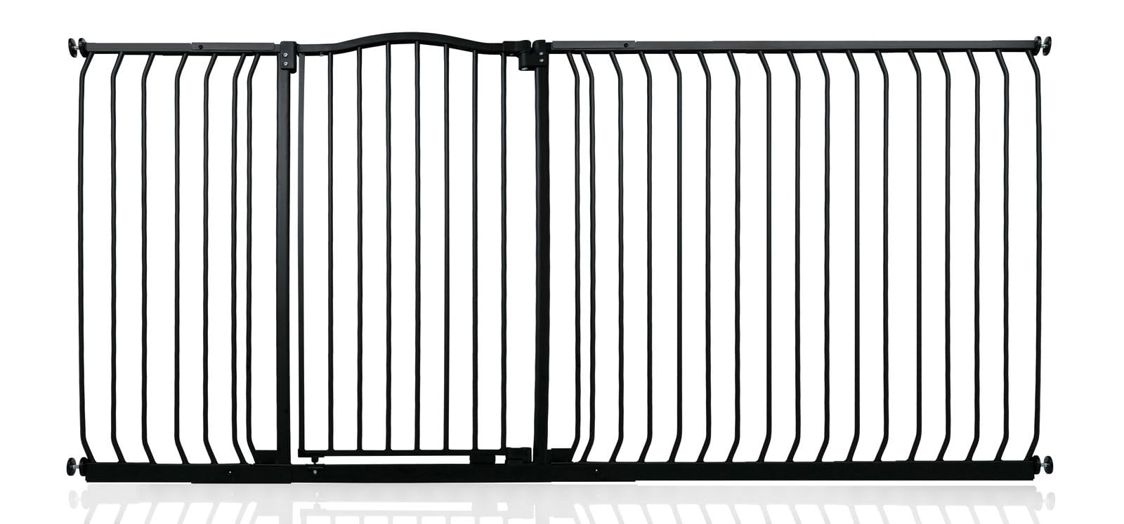 Safetots Matt Black Extra Tall Curved Top Safety Gate, 207Cm - 216Cm, Extra Tall 100Cm In Height, Pressure Fit Stair Gate, Baby Gate For Doors Hallways And Spaces, Safety Barrier, Easy Installation