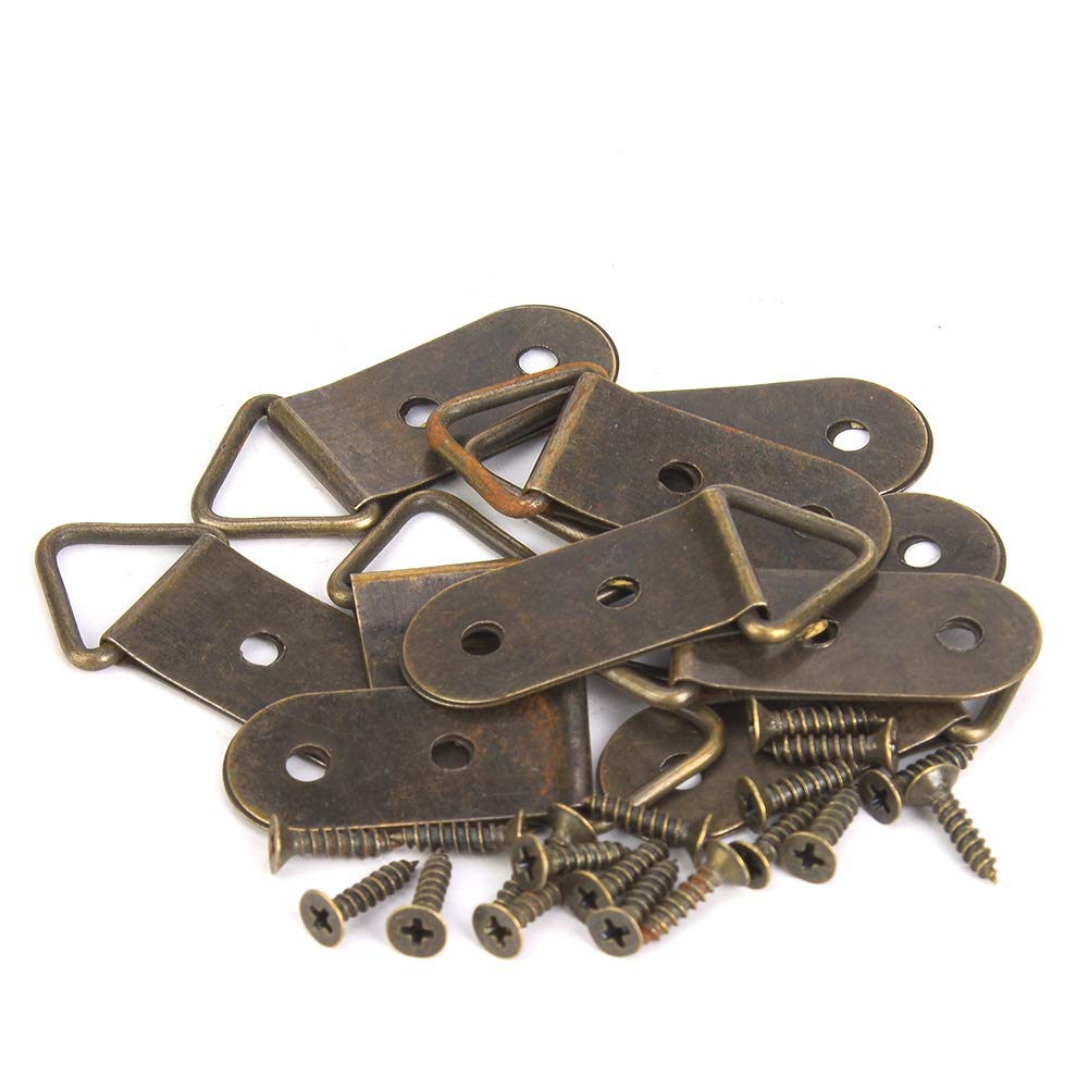 CHICIRIS Set di Ganci per Cornice per Immagini di 50 Ganci di Ferro con Viti, Adatti a Dipinti Ad Olio, Specchi, Cornici Fotografiche, Accessori per la Pittura Decorativa per la Decorazione (Tipo E)