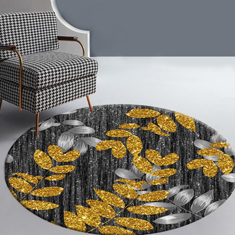 Alfombra redonda antideslizante lavable de 120 cm moderna para dormitorio