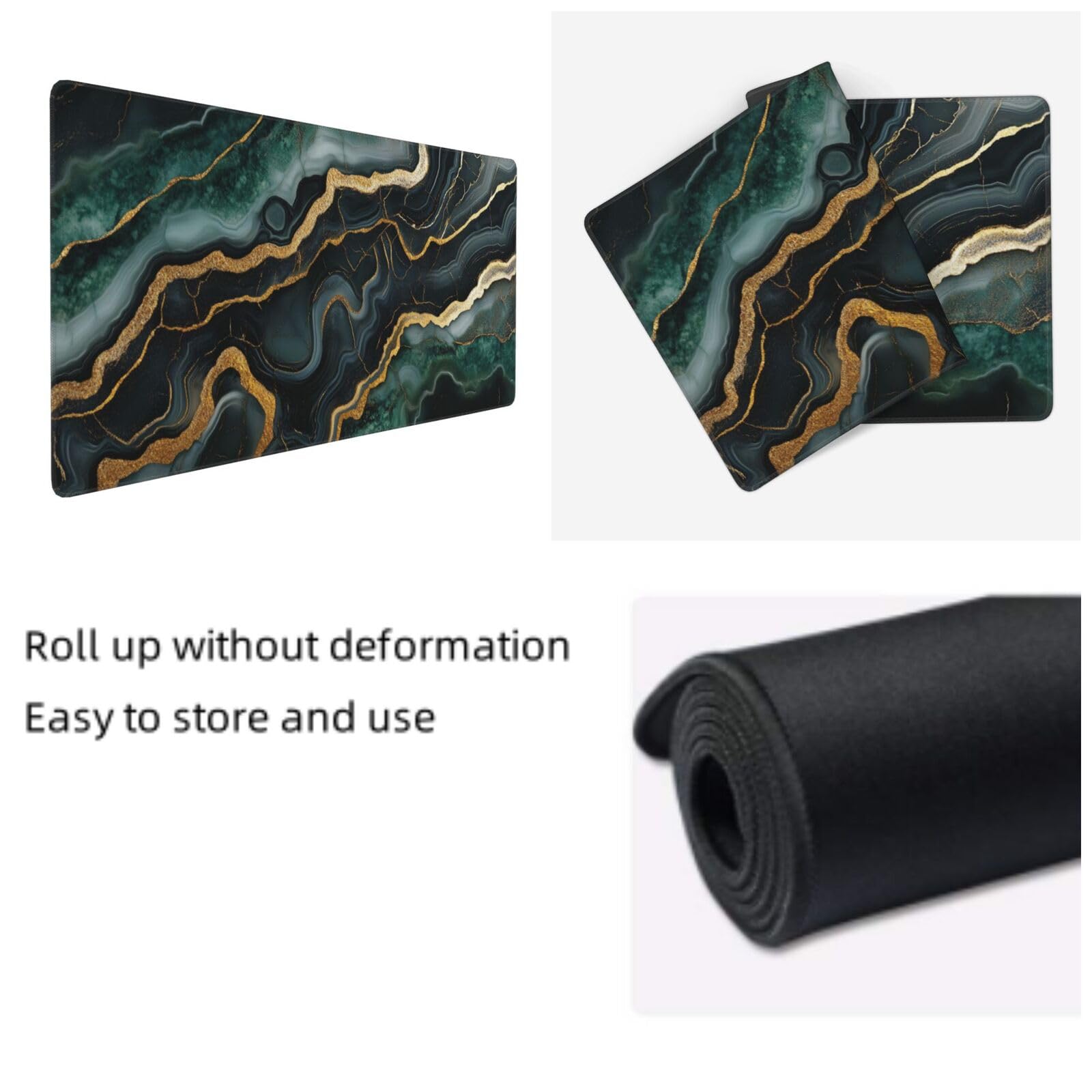 Tapis de Souris XXL 90 x 40 cm, Vert & Noir Tapis de Bureau G694