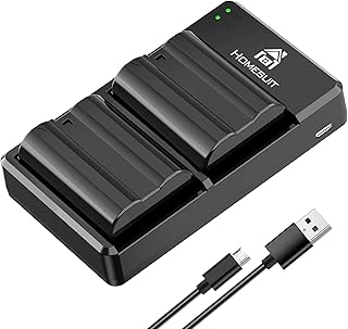 Homesuit EN-EL15 EN EL15A Batteries (2-Pack) and USB Dual Charger Set for Nikon D500, D600, D610, D750, D800, D800e, D810, D810a, D850, D7000, D7100, D7200, D7500, 1 v1, Z6, Z7 (2100mAh)