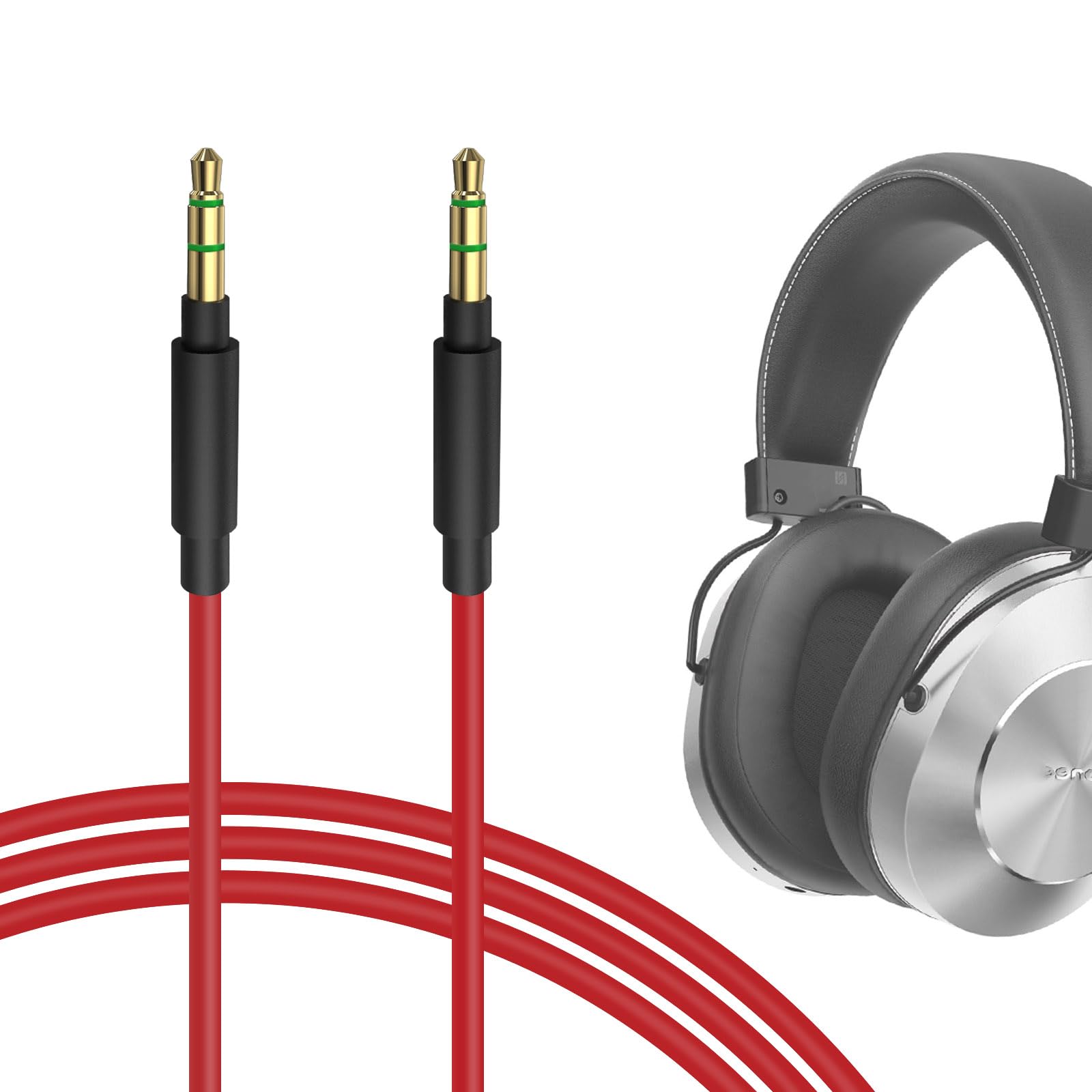 Geekria Audio Cable Compatible with Yamaha YH-L500A, ATH-SR5, ATH-AR3BT, ATH-M20xBT, ATH-M50xBT2, Pioneer SEMS7BT Headphones, 3.5mm Aux Replacement Stereo Cord (4ft/1.2m)