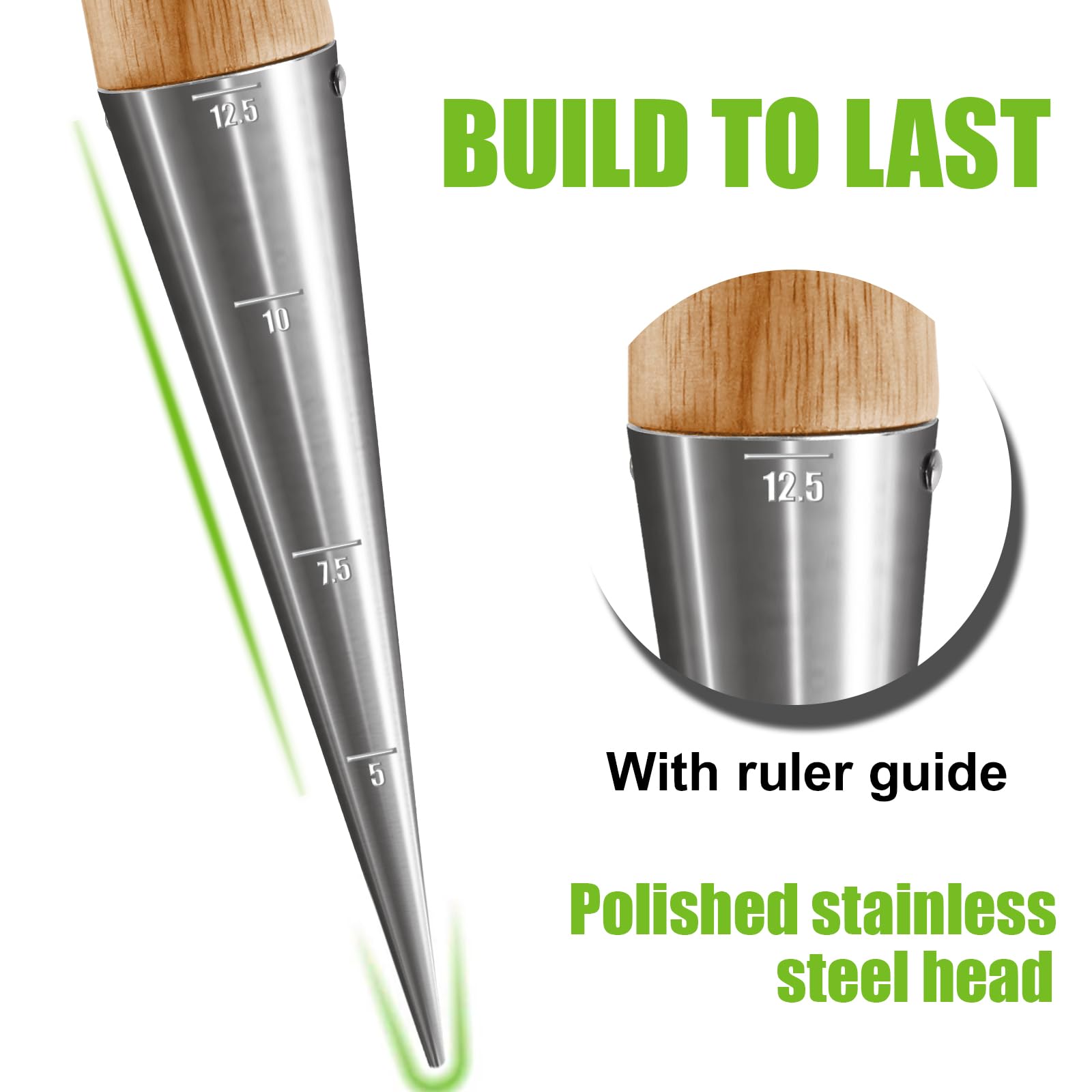 Gardtech planta bulbi strumenti di piantagione bulbi in acciaio inox con calibrazione set per semina dibbers per la semina in giardino