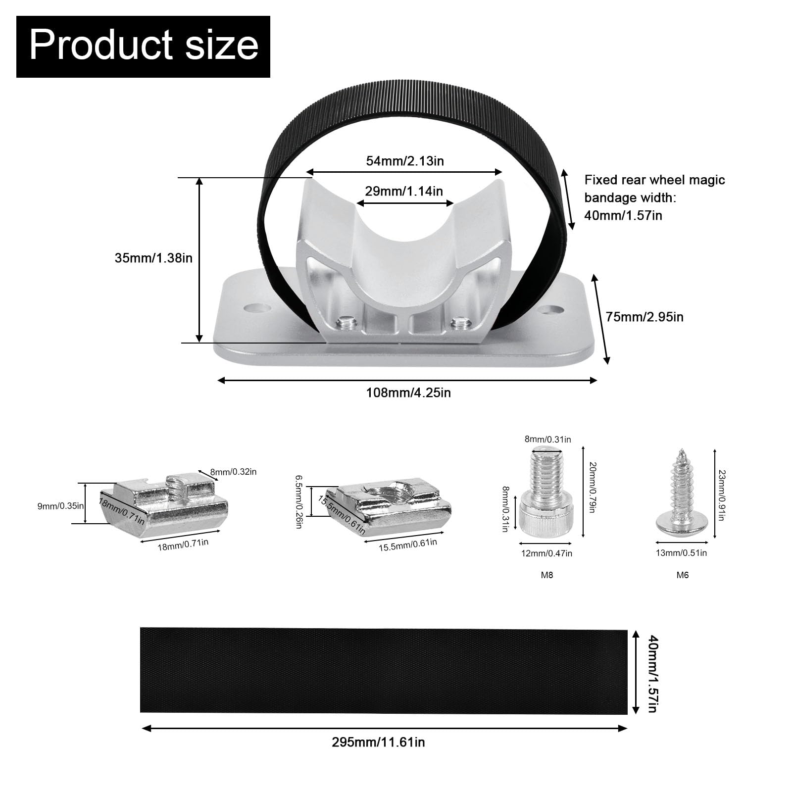 kingsea Bicycle Rear Wheel Holder, Rear Wheel Rack Mount, Road Bike Tire Bracket Holder Carrier Fits Mountain Bikes, Road Bicycles & EBikes, for Truck/ Trailer/ Bikes, Silver