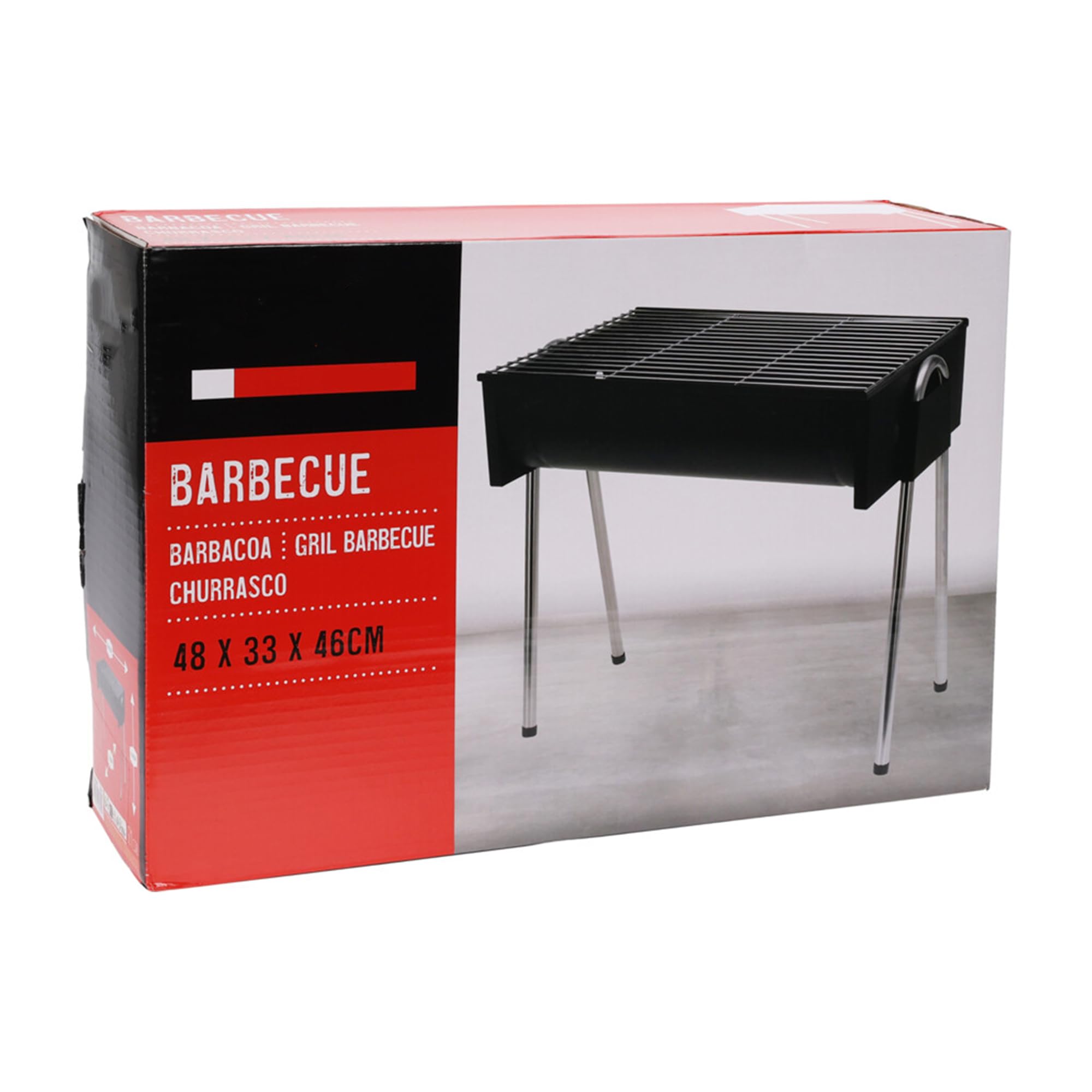 Barbecue demi-tonneau compact et résistant, idéal pour vos barbecues en plein air, avec grille chromée et pieds en acier inoxydable,