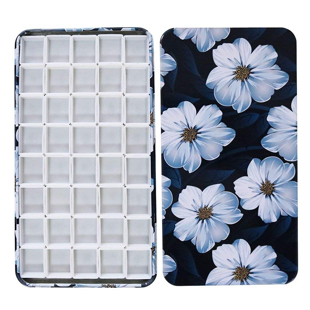Watercolor Palette, Empty Paint Pallet Metal Paint Tin with 40Pcs