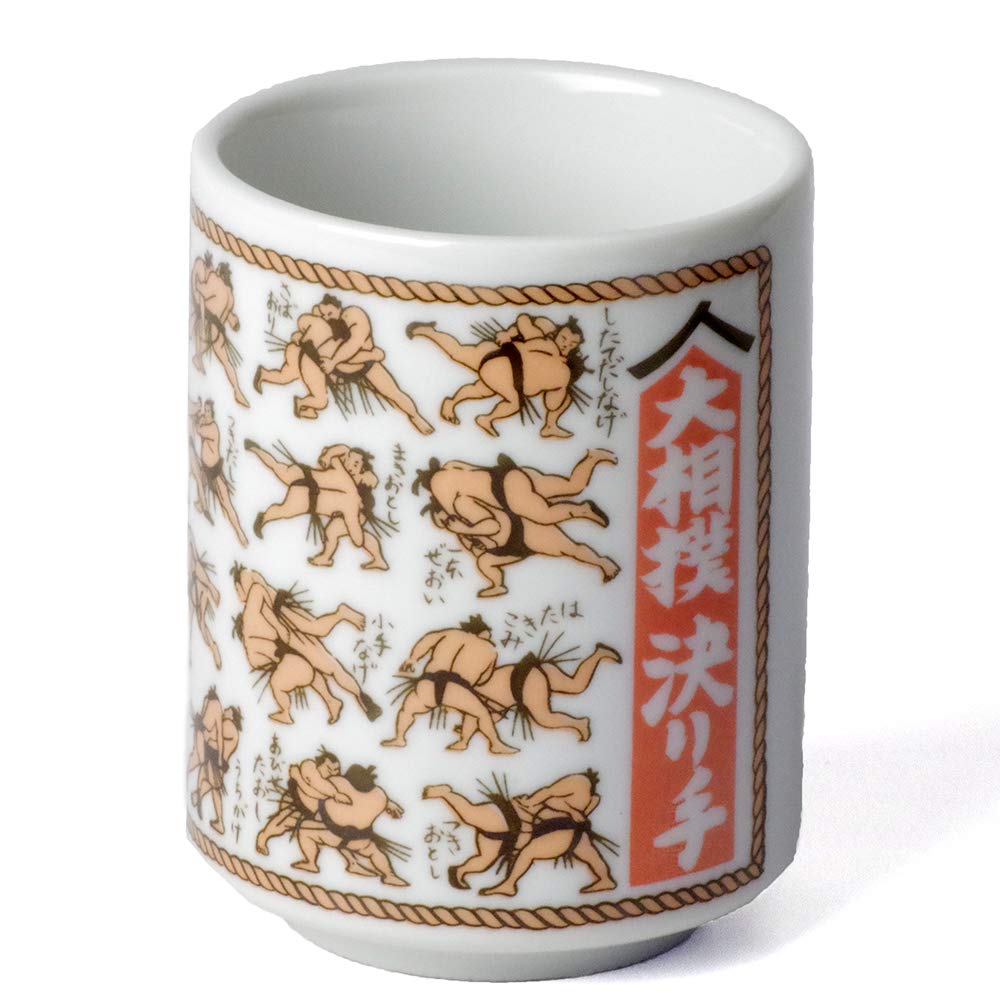 Amazon | 相撲大好きな方へ 面白湯呑 長湯飲み/大相撲決り手/力士