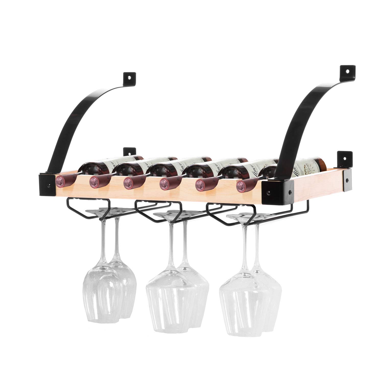 Buy Home Zone Living Wine Rack Wall ed Bottle and Stemware Holder