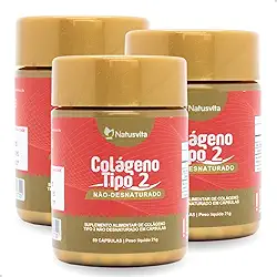 Colágeno Tipo 2 Não Desnaturado. 40mg por Cápsula. (Kit 3 und. 180 cápsulas)