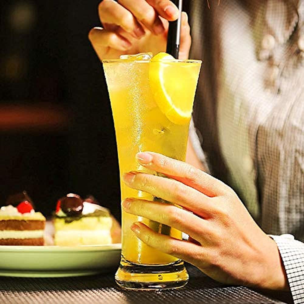 Koffing Transparent Pilsner Glasses | Beer Juice Mocktail Lassi Glasses for Better Head Retention, Aroma and Flavor | Crystal Glass Juice Tumbler | 300 ml, Set of 6 3