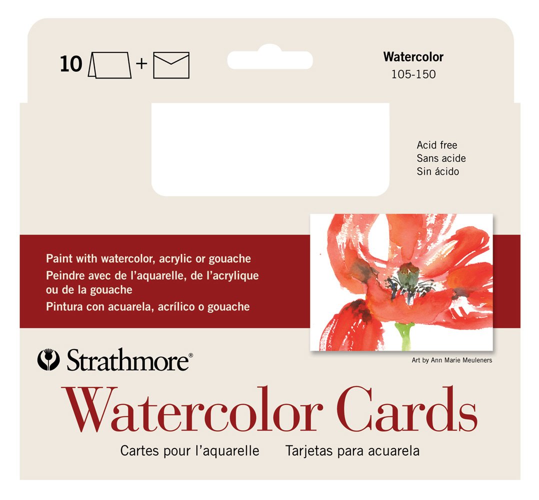 Strathmore White Watercolor Greeting Card Pkg 10