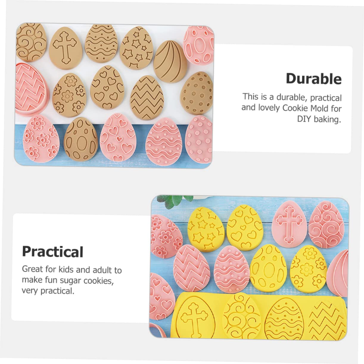 OUNONA 50 Pcs Moldes Para Galletas De Pascua Moldes De Fondant De Pascua Molde De Galletas De Plastico Herramienta Para Hornear Pascua Animal Caja De Pastel Páginas