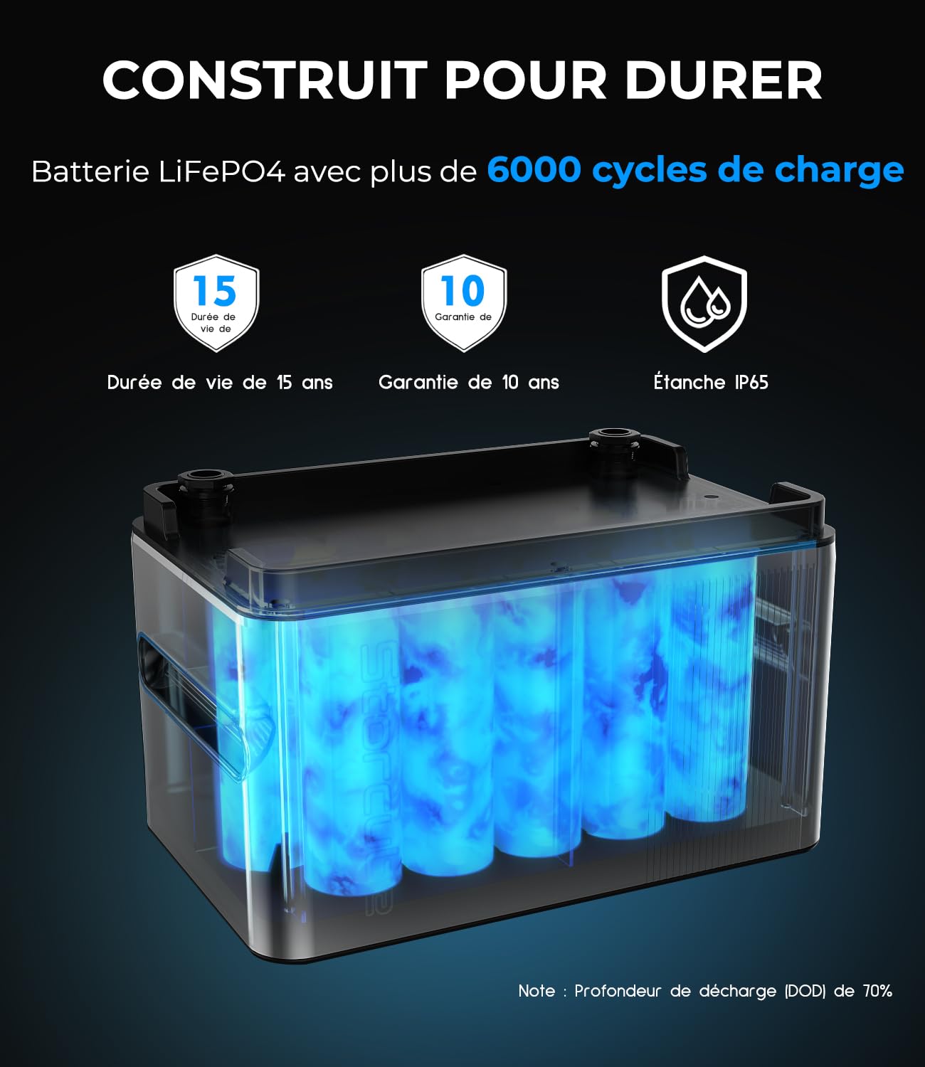 S1000 Batterie Solaire, Système de Stockage Solaire 1024Wh, Connectés au Réseau, Batterie LiFePO4, étanche IP65, Installation Facile