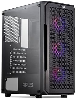 Gabinete Gamer Pichau Apus RGB, Mid-Tower, Lateral de Vidro Temperado, Com 3 Fans, Preto, PG-APS-RGB01