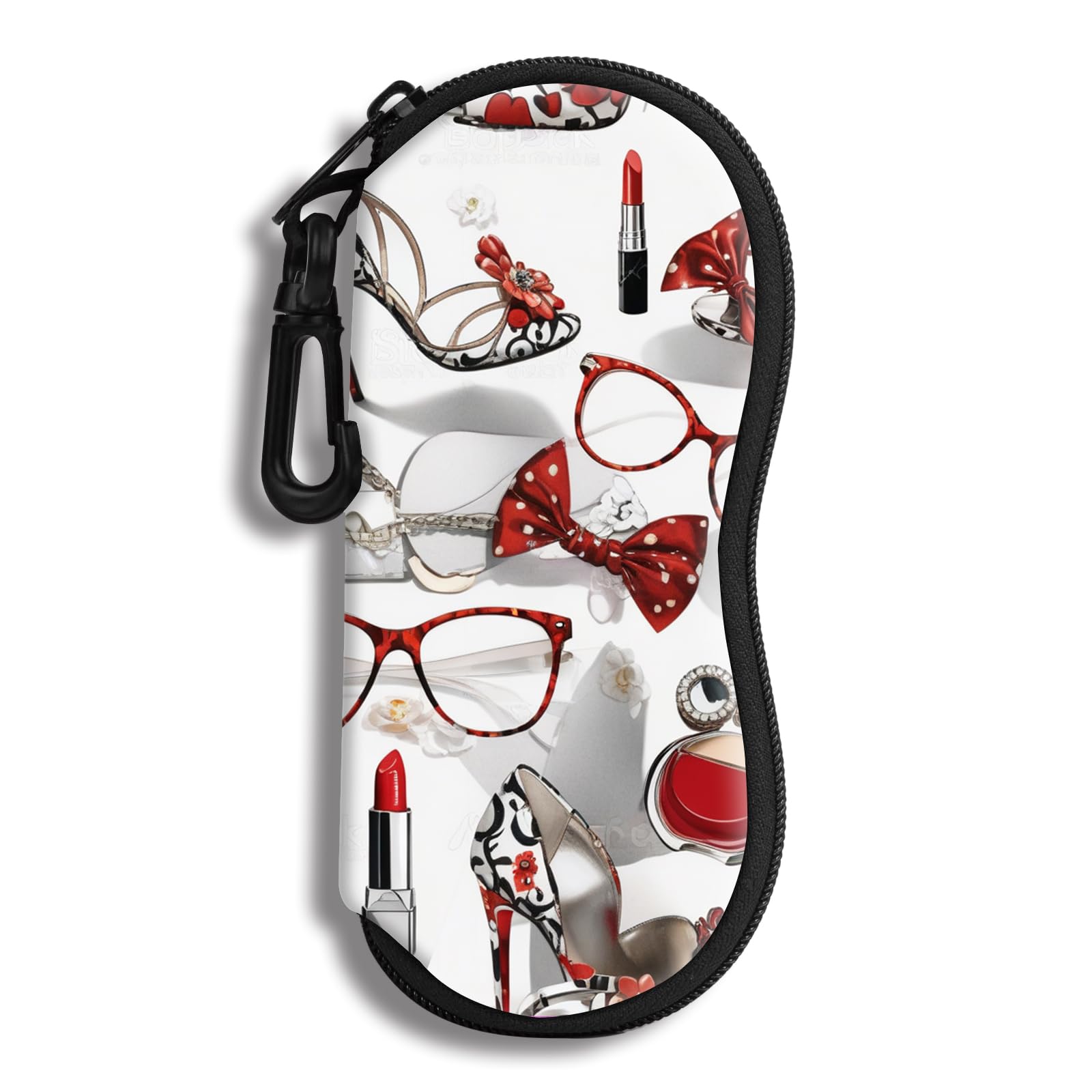 Hion Sunglasses Soft Case Ultra Light Neoprene Zipper Eyeglass Case With Belt Clip