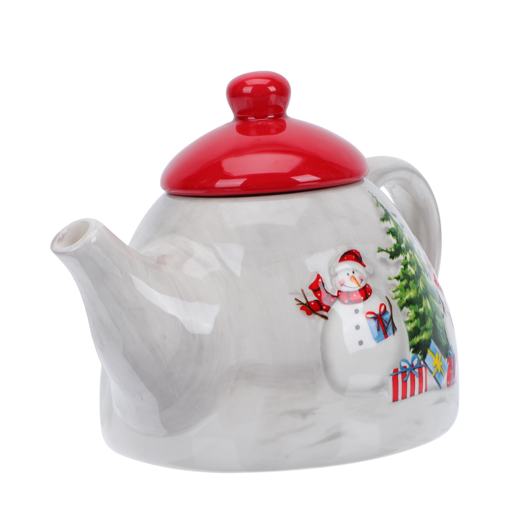 Nordische Weihnachts-keramik-kaffeekanne mit Großer Kapazität Stabiles Porzellan für Restaurantküche und Teezeit Leicht zu Reinigen Klassisches Retro-design