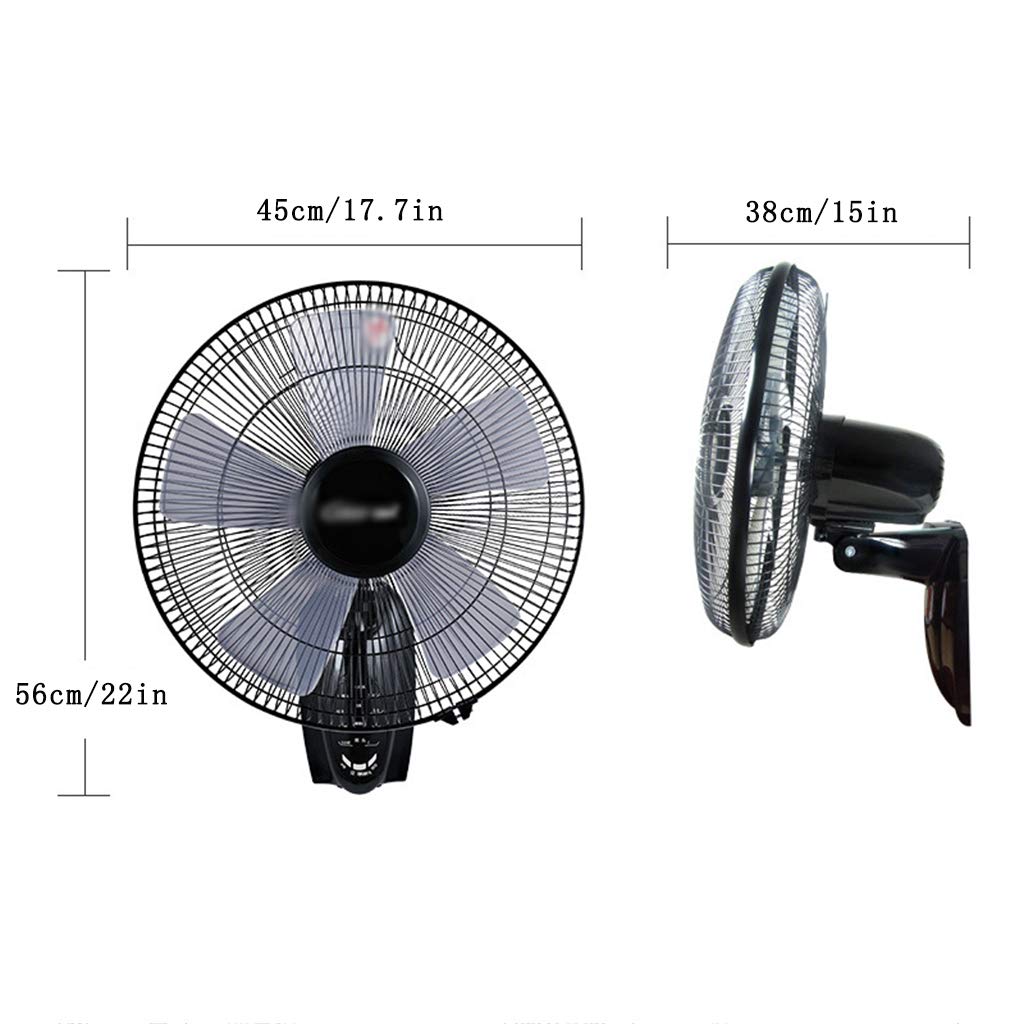 Ventilatore da parete con telecomando, 3 impostazioni di velocità, oscillazione di 90 gradi, per raffreddamento industriale e domestico