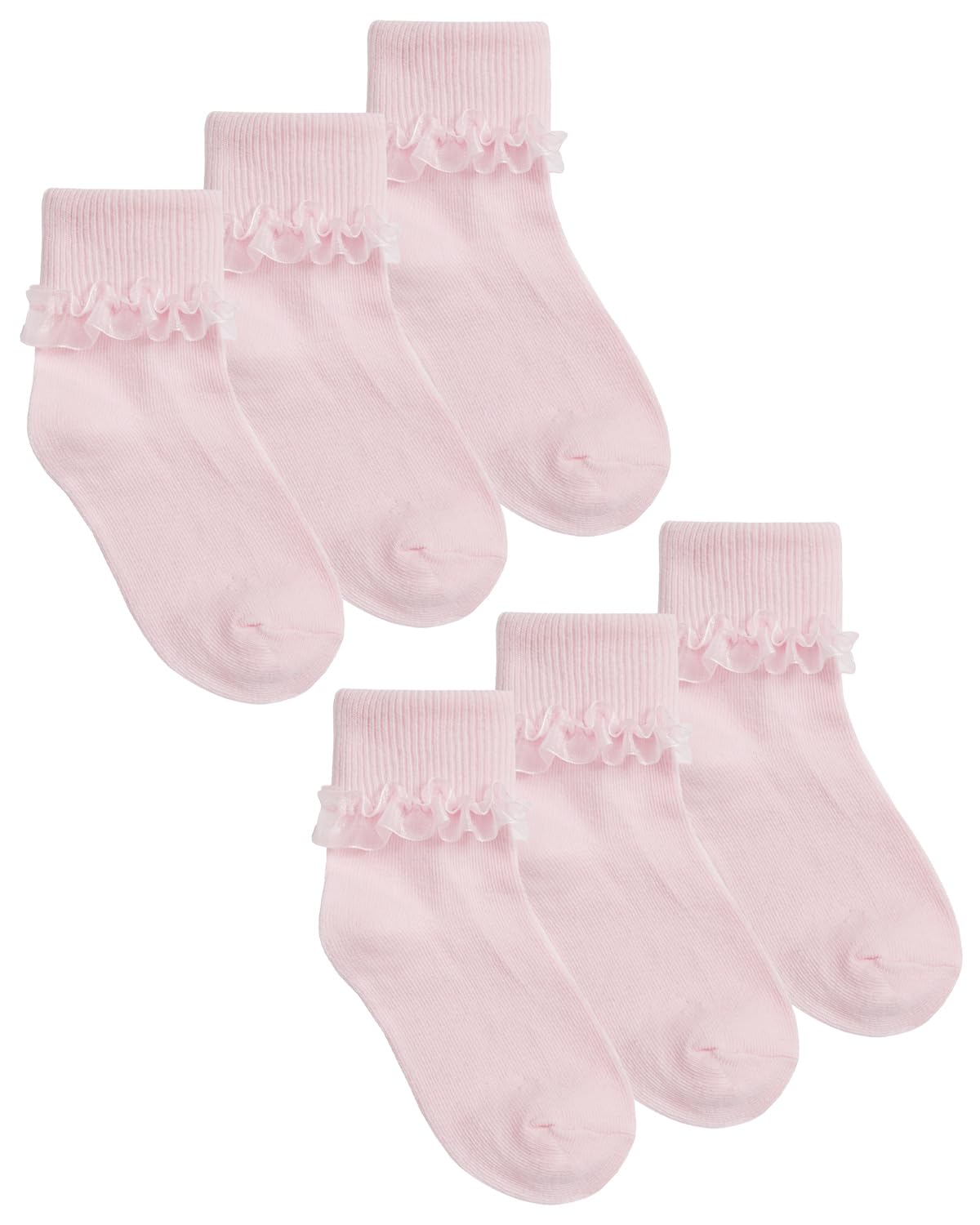 Undercover 6 Pairs Kids Lace Socks 43B188 Pink 12.5-3.5