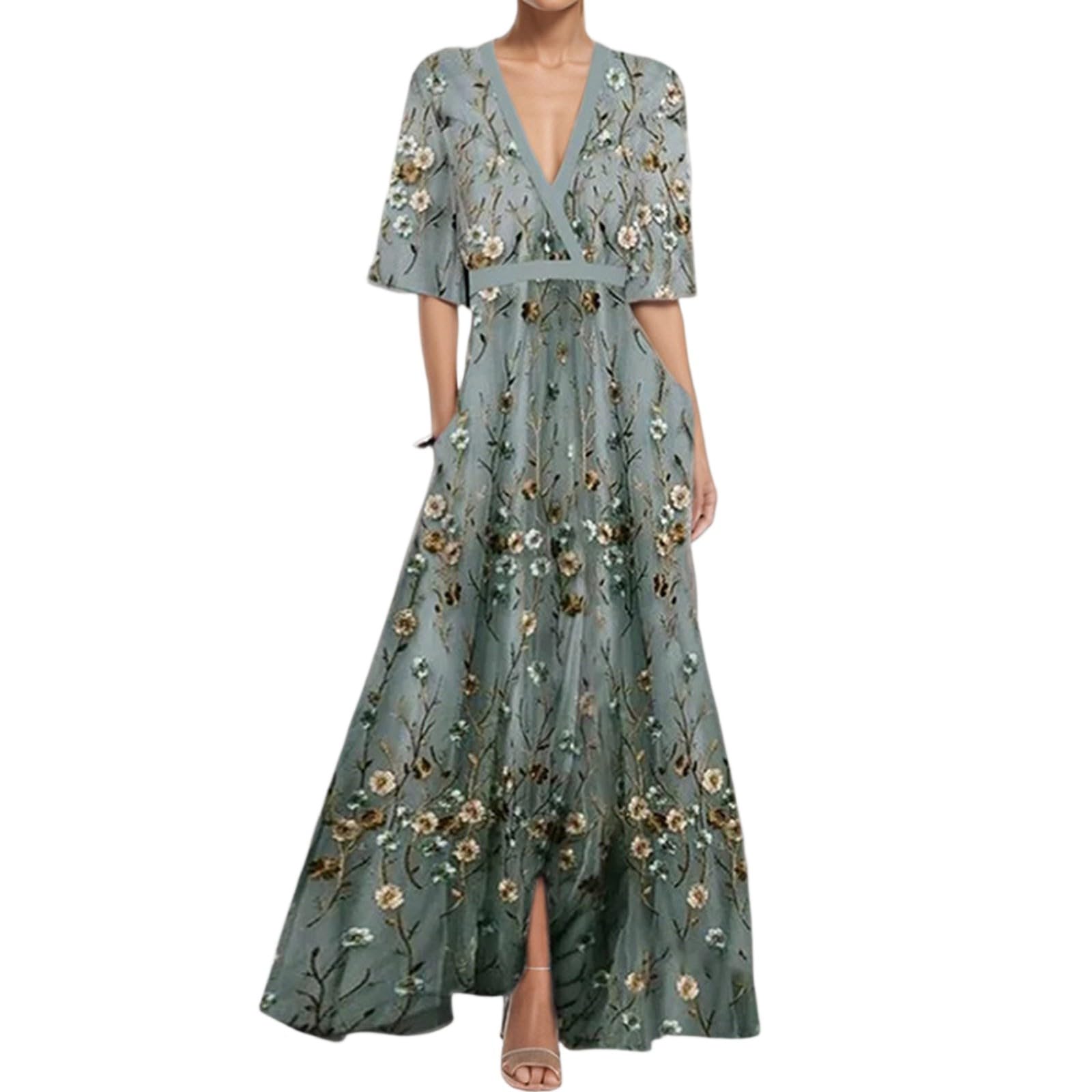uxxnjfg Vestidos De Fiesta Mujer Elegantes Fiesta Vestidos Elegante Manga Larga De Graduación Coctel Ropa Boho Casual Playero Prom Dress