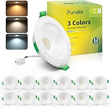 Fondiiz Lot de 12 Spot LED Encastrable 68mm, 4W Spots de Plafond Blanc Chaud 3000K Blanc Neutre 4500K Blanc Froid 6000K Réglable, IP44 Éclairage Encastré Salle de Bain Économie d'Énergie pour Cuisine