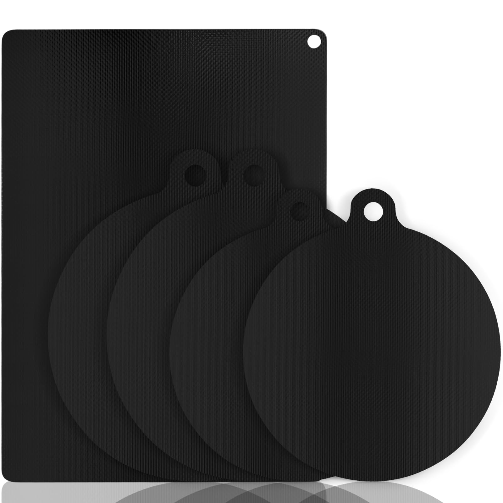 5 Piezas Protector de Placa de Induccion, Negro Alfombrilla de Protección de Inducción, Protector Placa Induccion Silicona - Adecuado para Estufas de Inducción - Impermeables y Duraderas