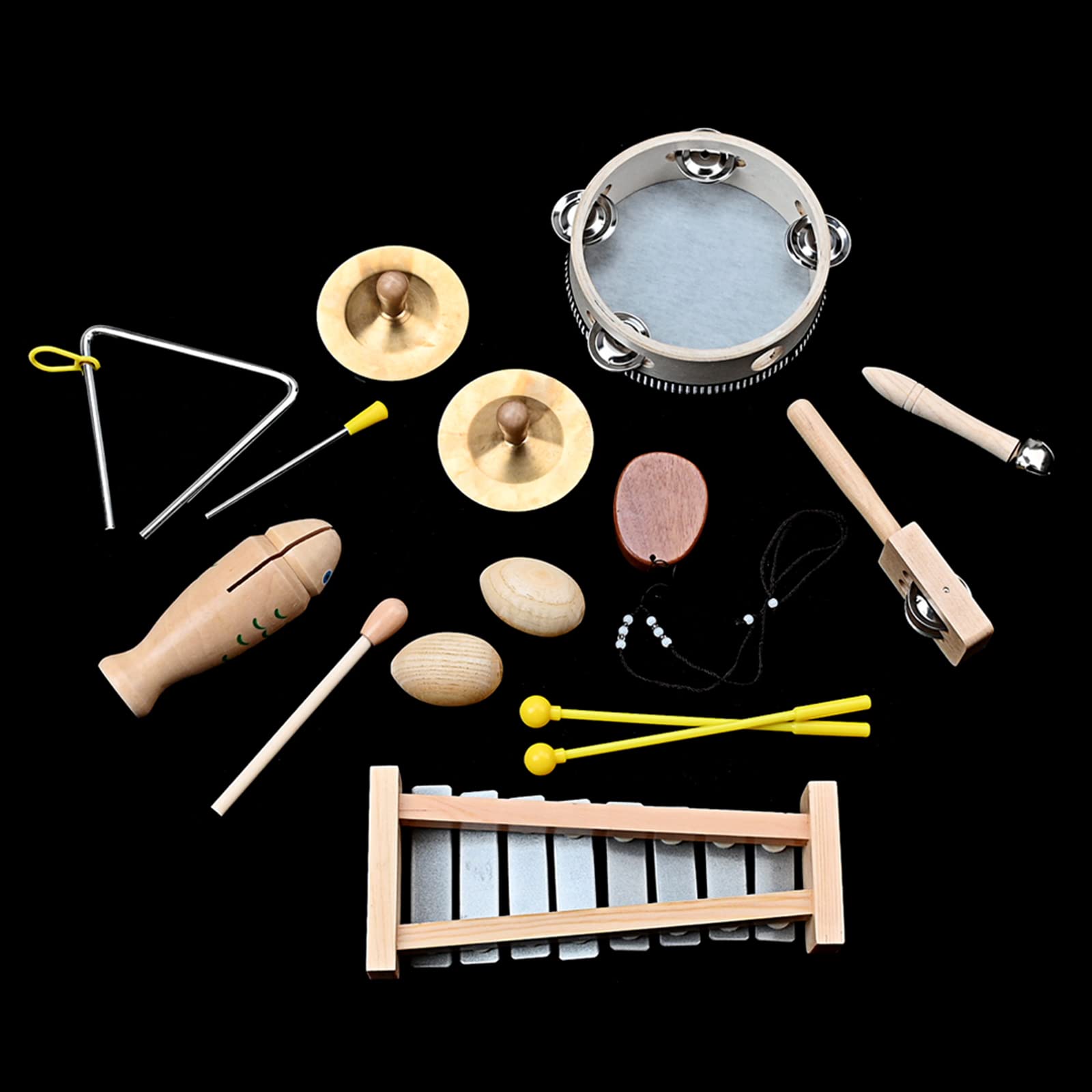 Amazon | 9 個木製打楽器セットハンドベル幼児早期学習楽器のおもちゃ
