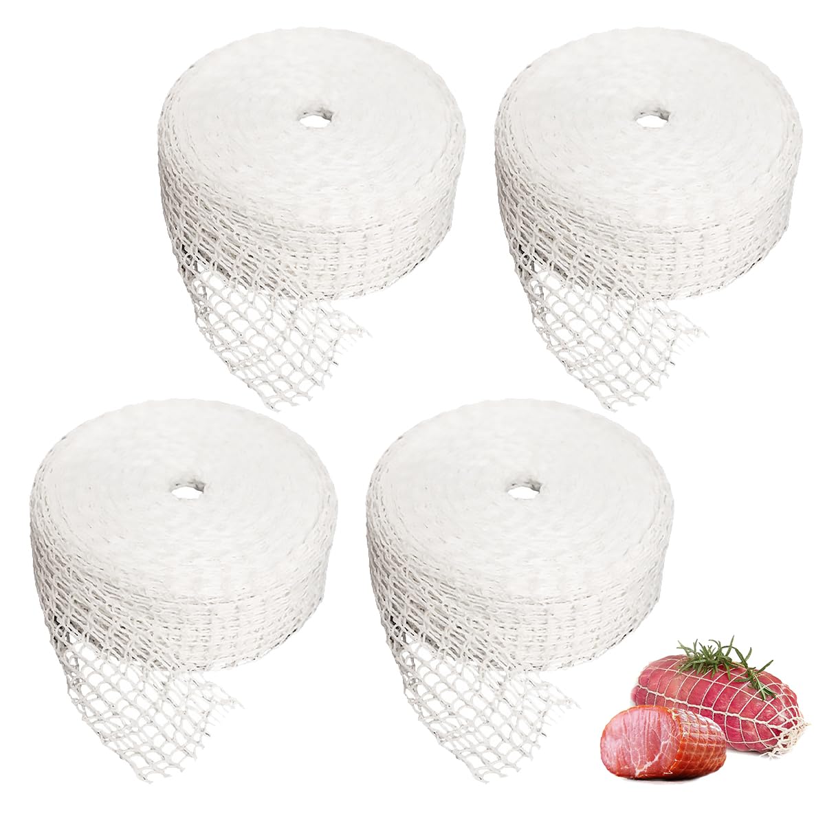 Rouleaux de filet à viande en coton 1m x 9cm, filet de cuisson élastique pour rôtir et conserver viandes